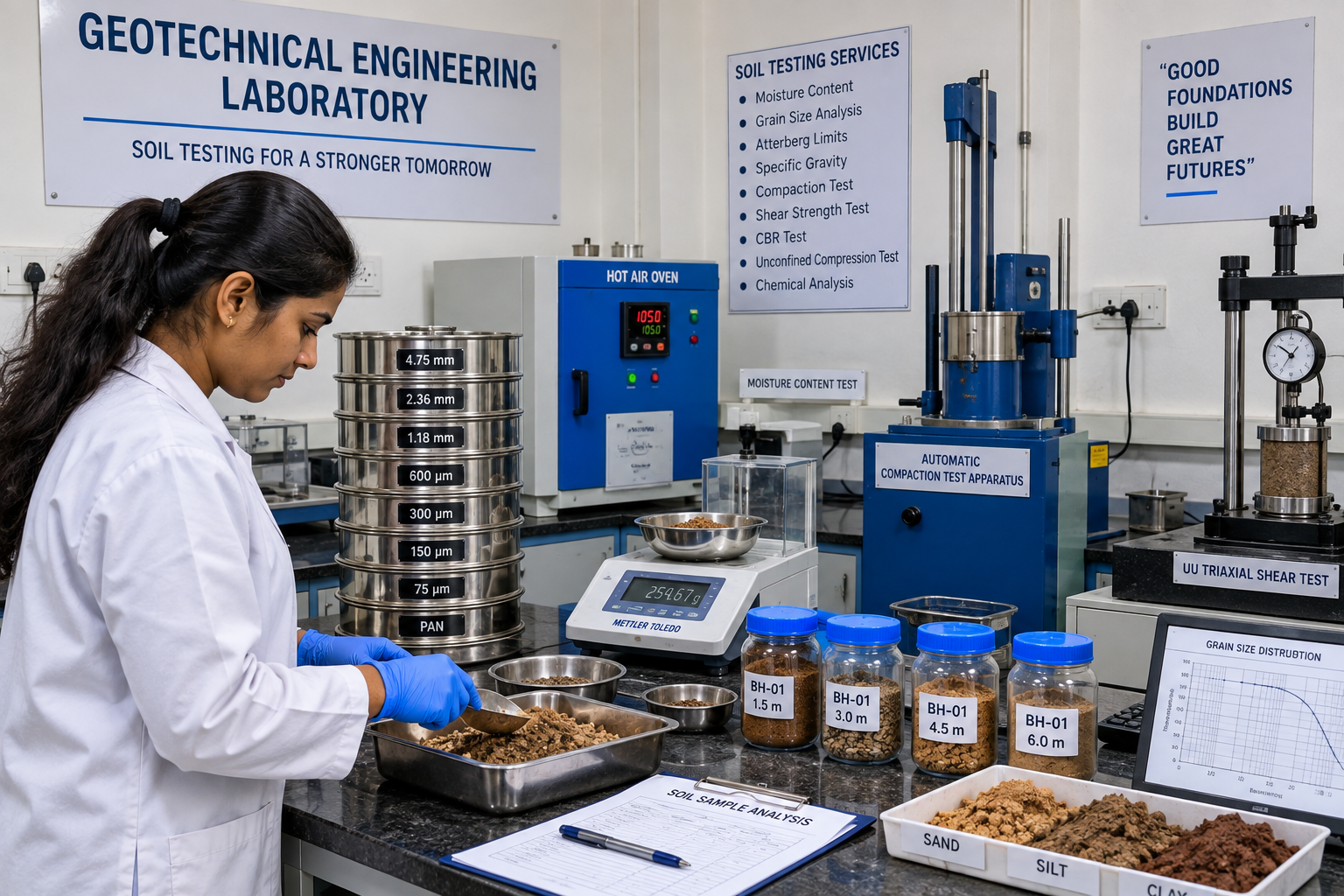 Soil testing laboratory reference image