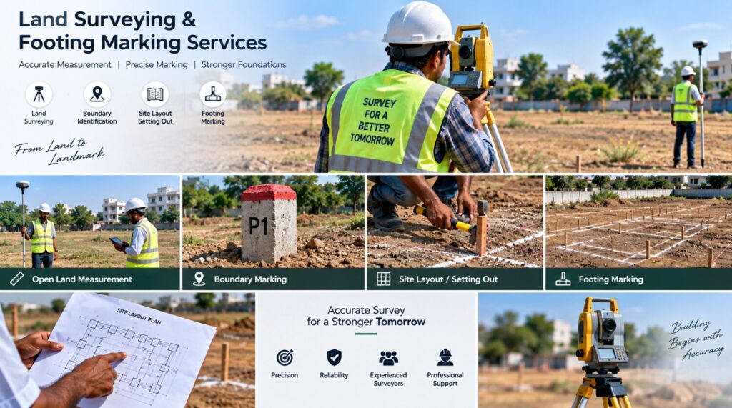 Land surveying and footing marking coordination services