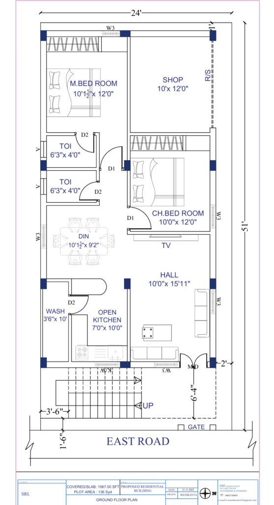 SME Consultancy — 24 × 51 House Plan