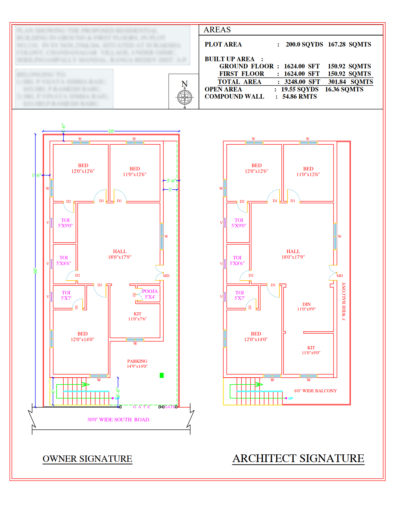 Sample house plan drawing for bank-loan documentation