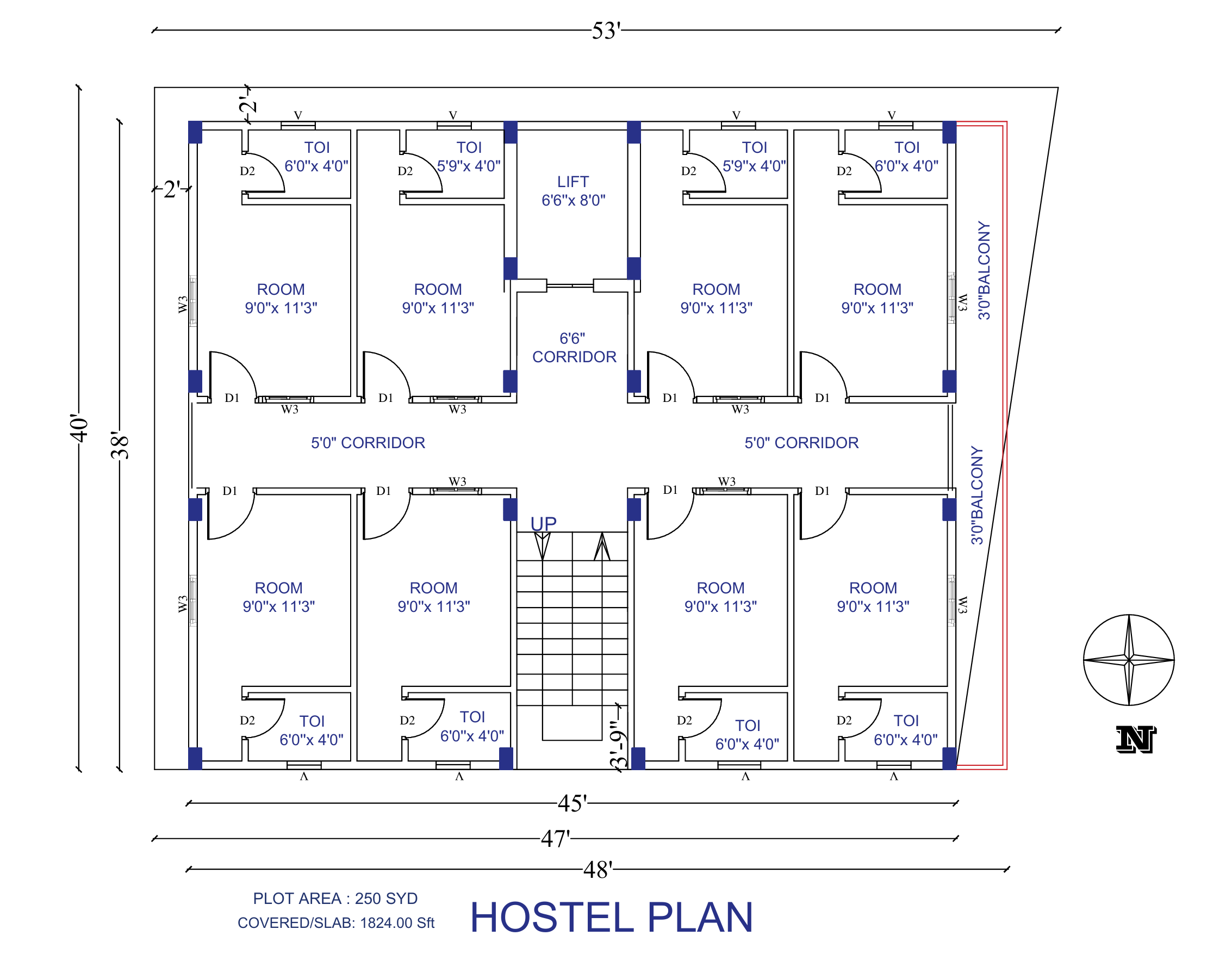 Hostel floor plan