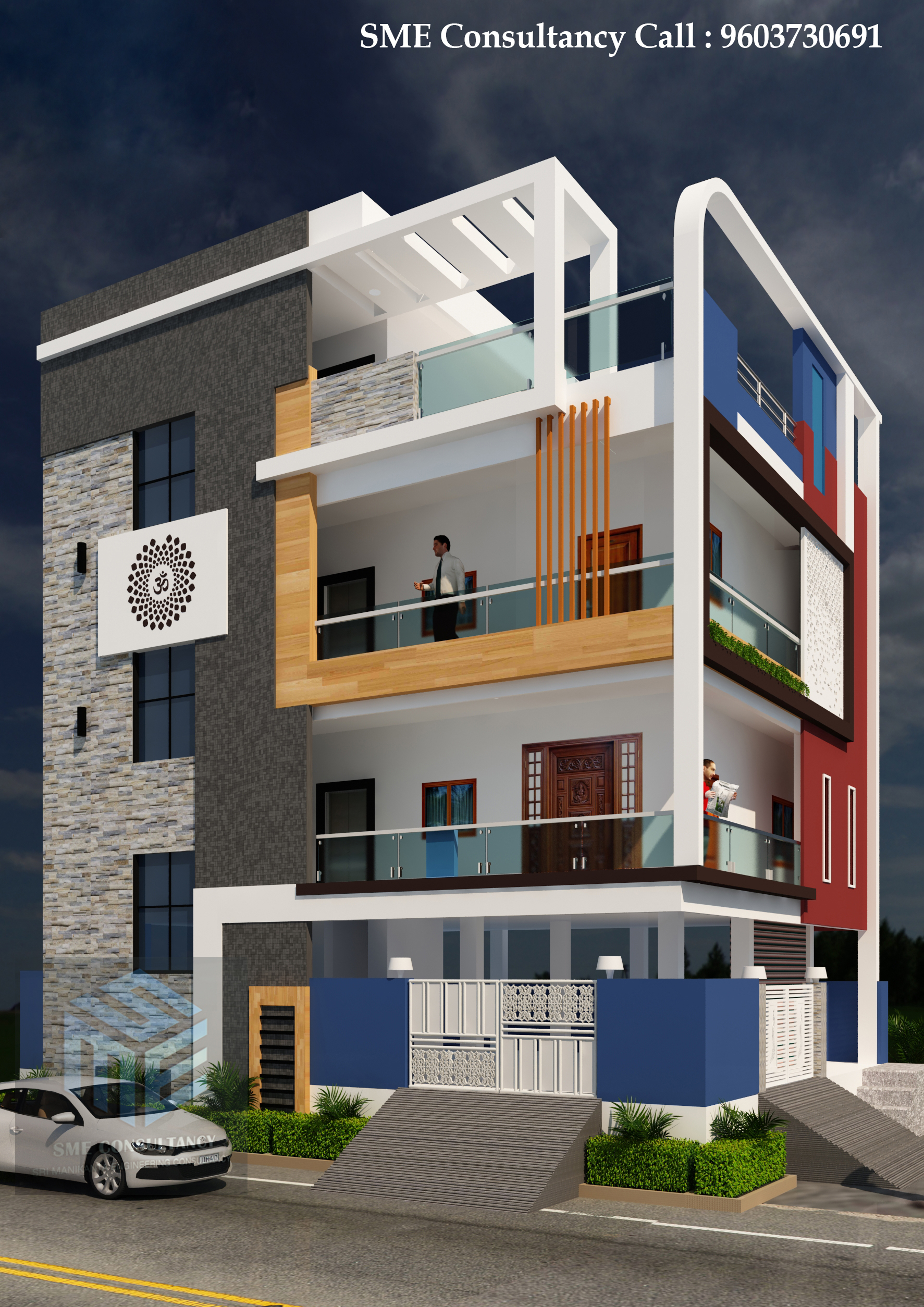G+2 house elevation — Design 17 — SME Consultancy