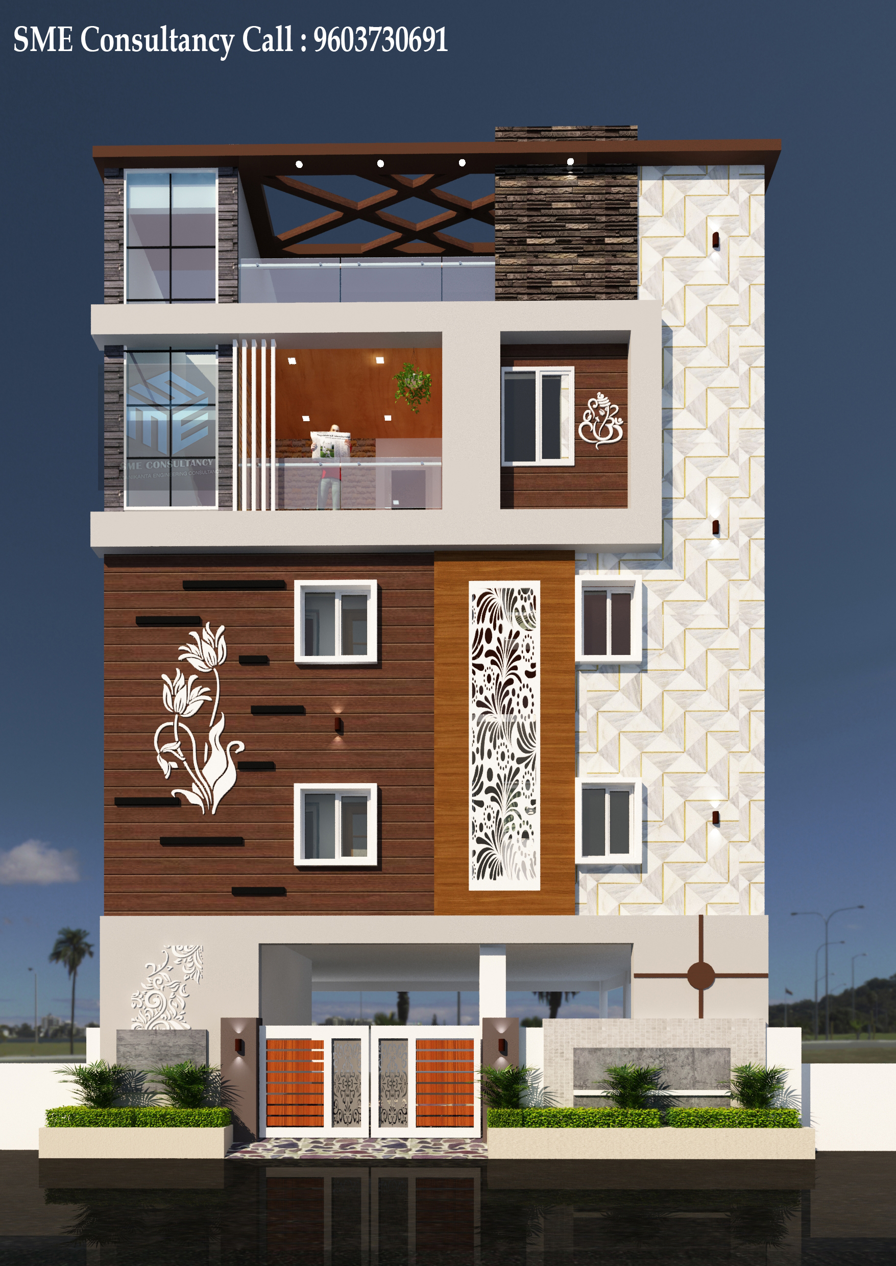 G+3 house elevation — Design 1a — SME Consultancy