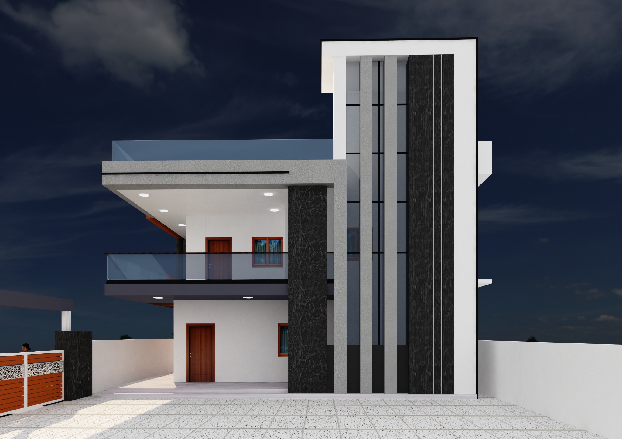 Modern Entrance Elevation — SME Consultancy